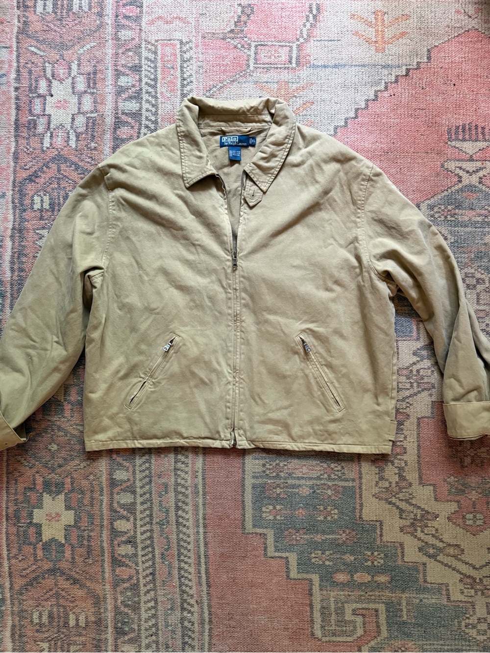 Vintage Polo Ralph Lauren Khaki Field Jacket XL | Oversized Boxy Fit